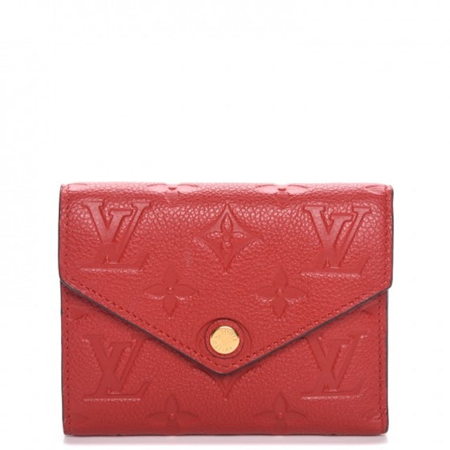 Authentic Louis Vuitton Red Monogram Empreinte Leather Victorine