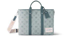 Louis Vuitton Weekend Tote NM Monogram Washed Denim coated canvas