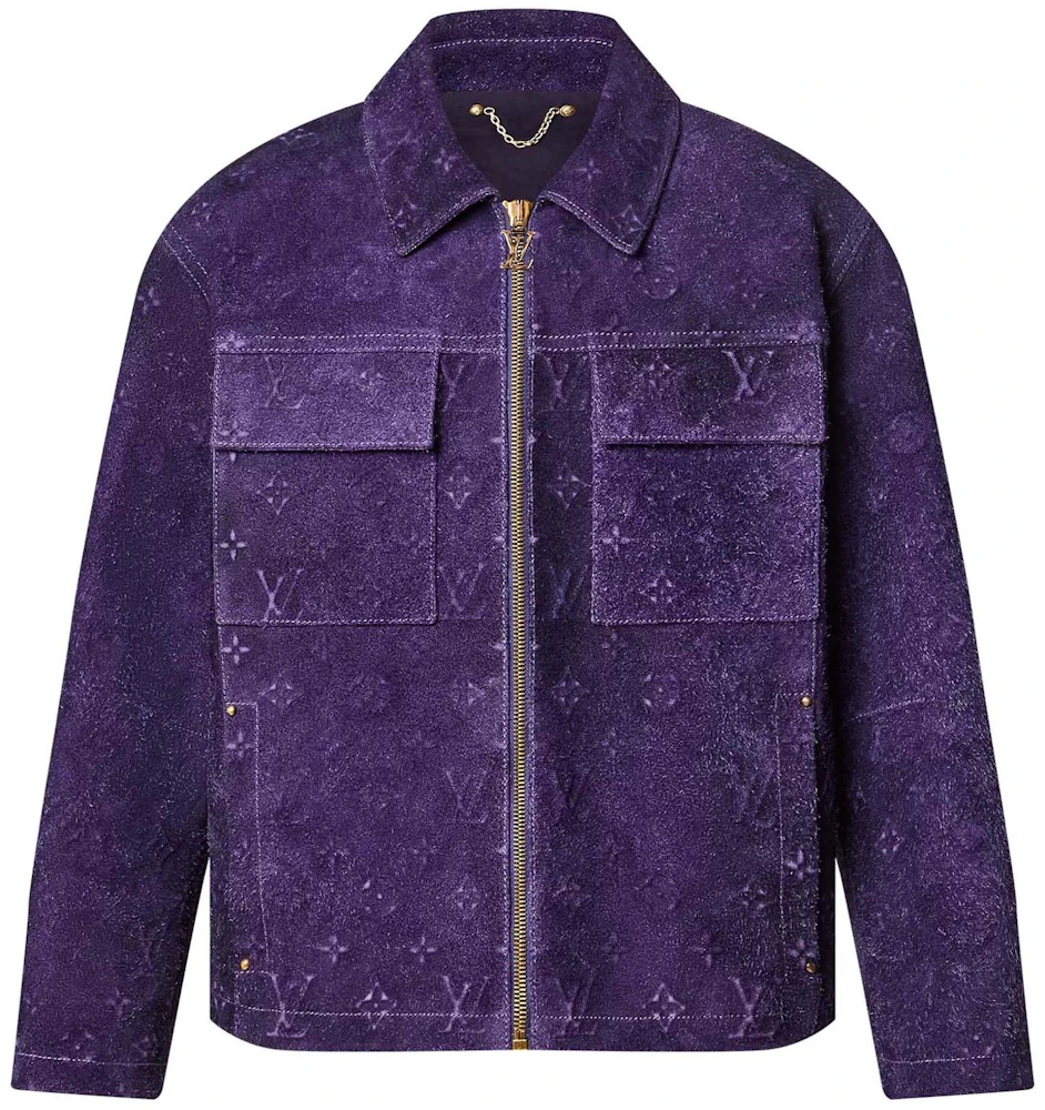 Louis Vuitton Workwear Monogram Embossed Suede Jacket Violet