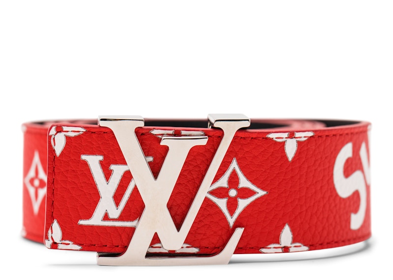 Louis Vuitton x Supreme Initiales Belt 40 MM Monogram Red - US Louis Vuitton x Supreme Initiales Belt 40 MM Monogram Red - US