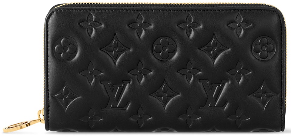 Louis Vuitton Zippy Wallet Black M81510 Monogram Lamb Leather