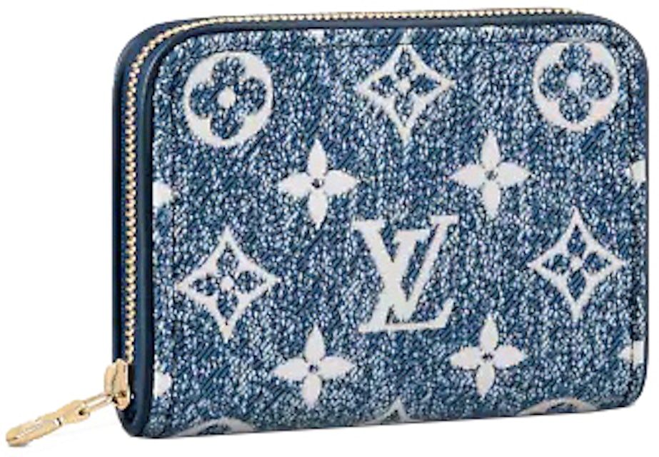 Vuitton Purse Jacquard Navy Blue in Denim/Calfskin Leather with Gold-tone - US
