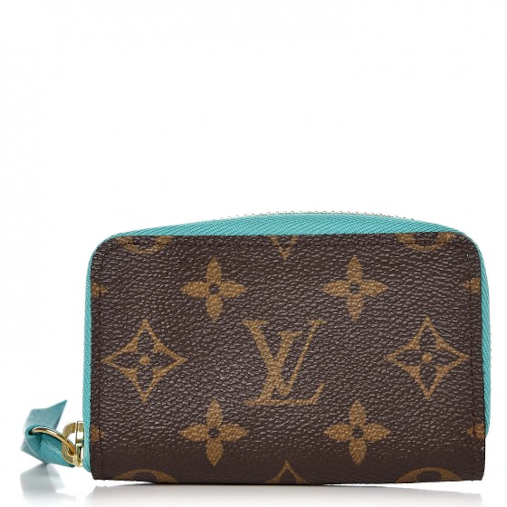 Louis Vuitton Zippy Multicartes Monogram Turquoise in Canvas with Brass - US