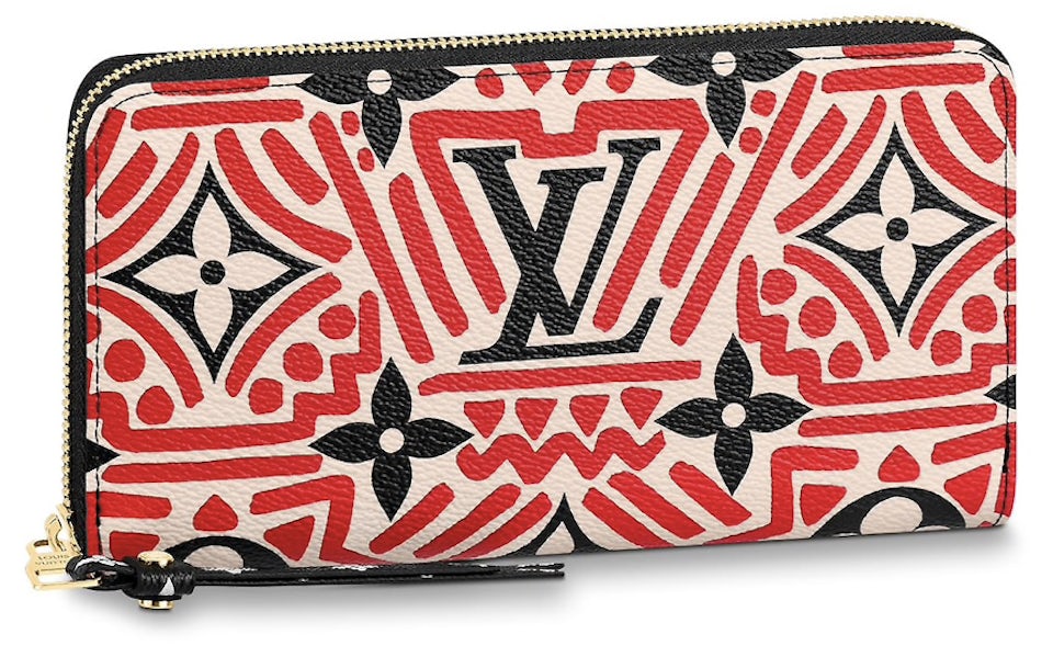 Authentic LOUIS VUITTON Crafty 2020 Coated Canvas Zippy Wallet, Red/Cream