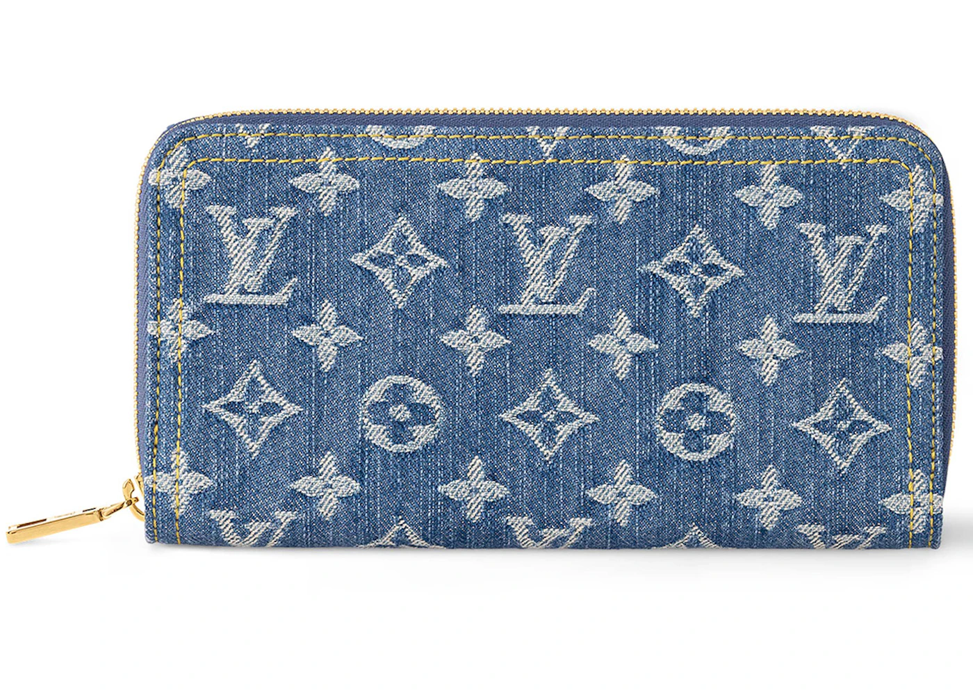 Louis Vuitton Zippy Wallet Monogram Blue Denim in Cotton Denim with ...