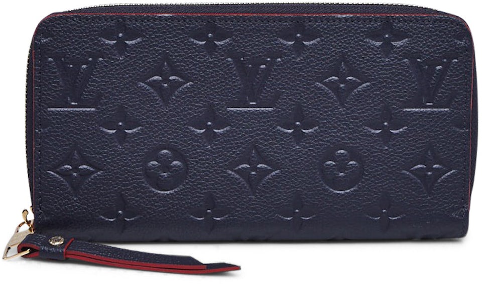 LOUIS VUITTON Monogram Empreinte Leather Zippy Wallet Red