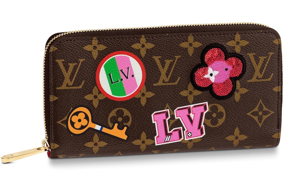 Louis Vuitton Zippy Wallet Monogram Patches Brown Multicolor in Coated  Canvas with Gold-tone - US