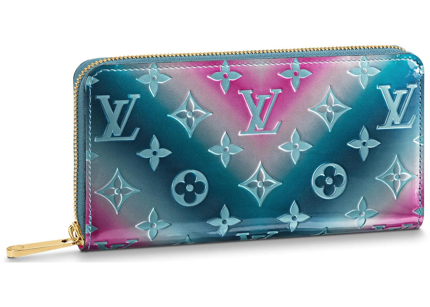 Louis Vuitton Zippy Wallet Monogram Vernis Metallic Blue/Pink in Patent  Calf Leather with Gold-tone - US