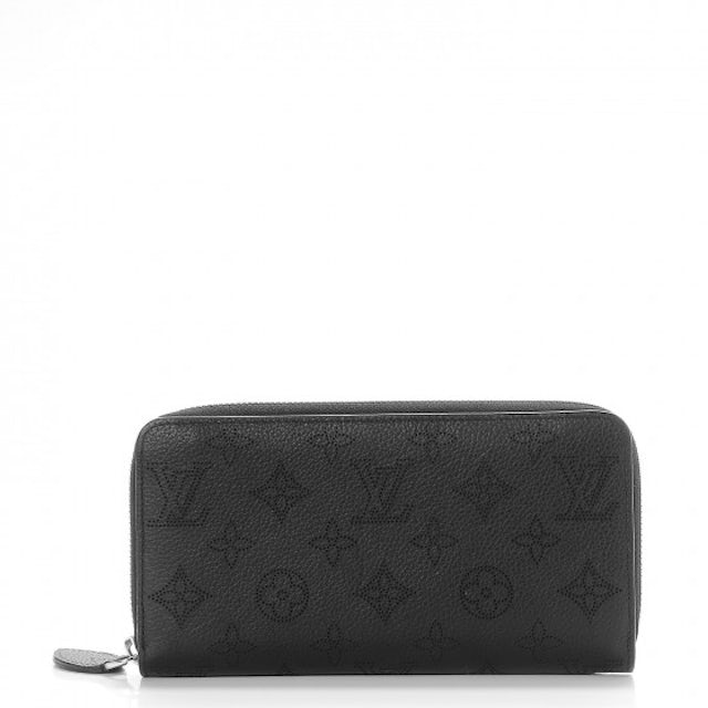 Louis Vuitton Zippy Wallet Monogram Mahina NM Noir Black in