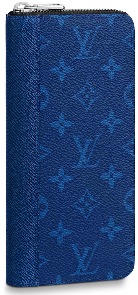 LOUIS VUITTON Taurillon Illusion Zippy Vertical Wallet Bleu Rose 1251417