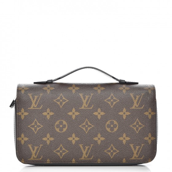 Louis Vuitton Zippy Wallet Monogram Macassar XL Brown in Canvas ...
