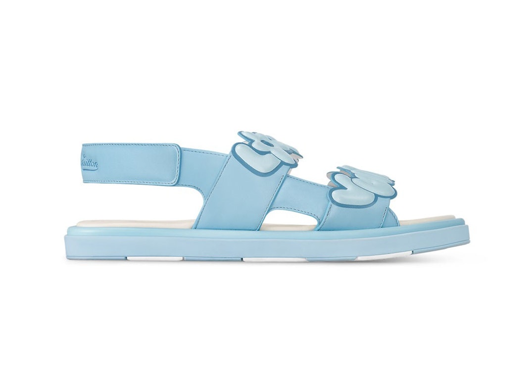 Pre-owned Louis Vuitton By Tyler, The Creator Lv Flower Sandal Blue In Blue/light Blue