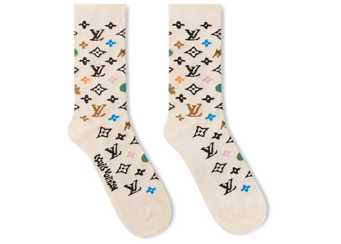 Louis Vuitton by Tyler the Creator Monogram Craggy Socks Beige in Louis Vuitton by Tyler the Creator Monogram Craggy Socks Beige in