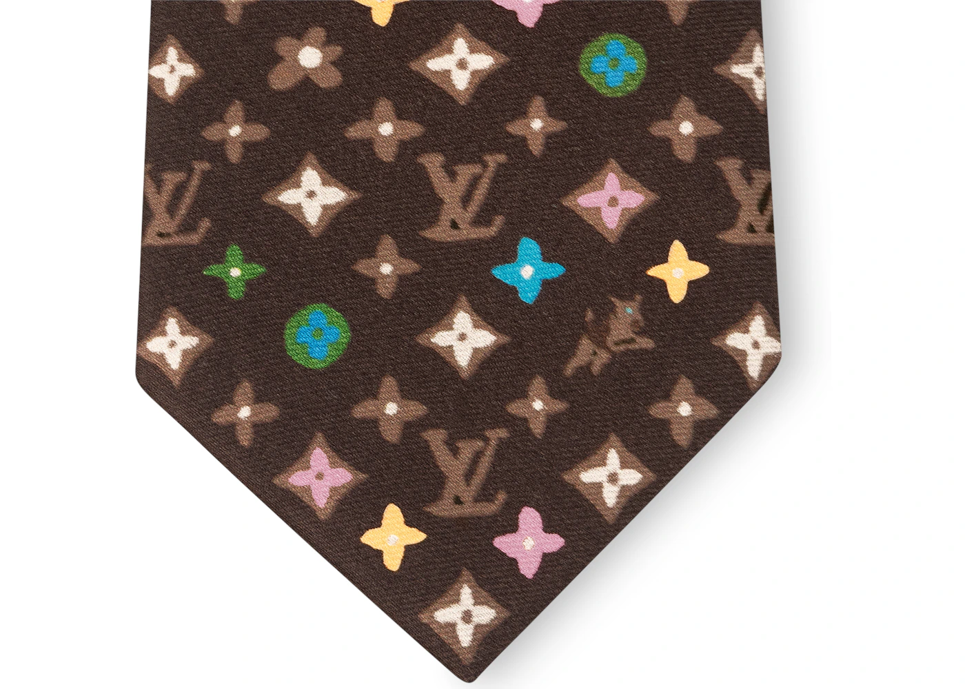 Louis Vuitton by Tyler the Creator Monogram Craggy Tie Brown in Silk US Louis Vuitton by Tyler the Creator Monogram Craggy Tie Brown in Silk US