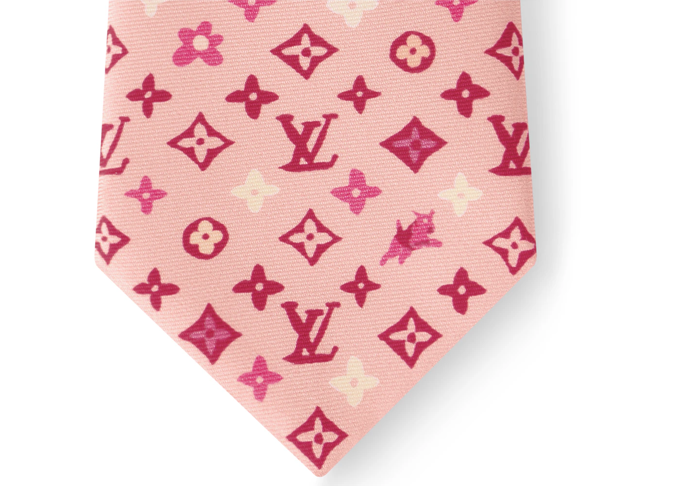 Louis Vuitton by Tyler the Creator Monogram Craggy Tie Pink in Silk US Louis Vuitton by Tyler the Creator Monogram Craggy Tie Pink in Silk US