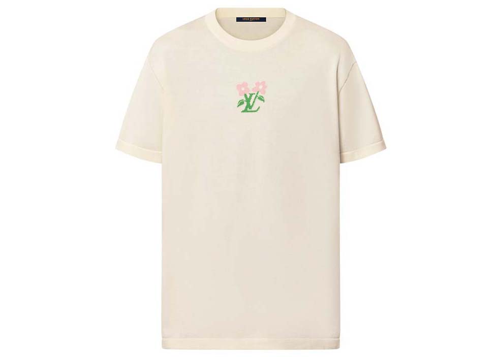Louis Vuitton by Tyler, the Creator Short-Sleeved Cotton Knitted Crewneck  Egg Shell