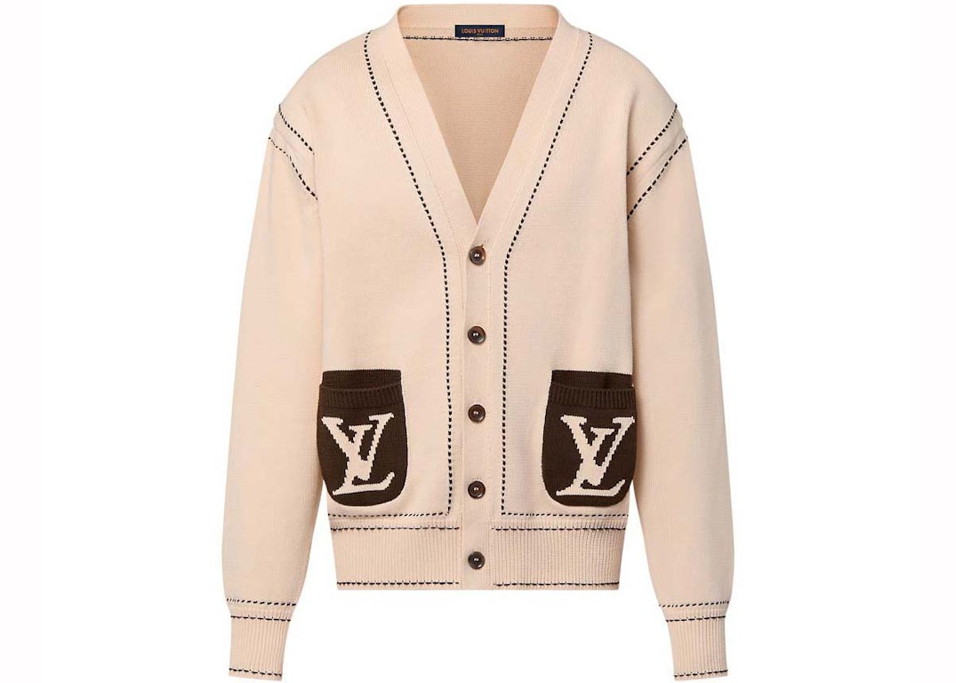 Pre-owned Louis Vuitton By Tyler, The Creator Signature Light Cardigan Cream/chocolate