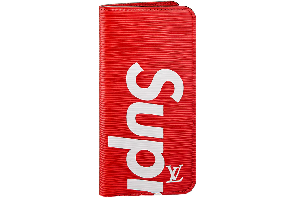 Louis Vuitton X Supreme Iphone 7 Plus Folio Epi Red Us Louis Vuitton X Supreme Iphone 7 Plus Folio Epi Red Us