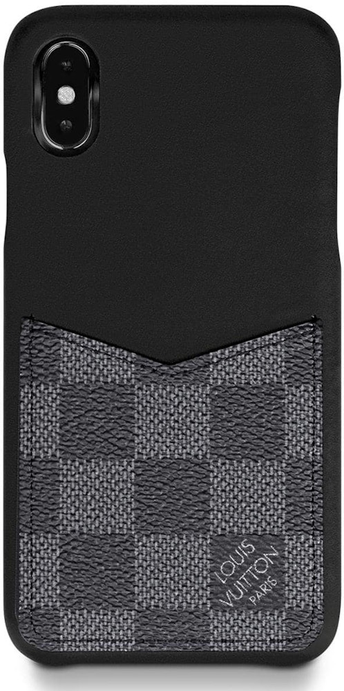 Louis Vuitton Iphone Case Damier Graphite Xs Black In Coated Canvas Calfskin