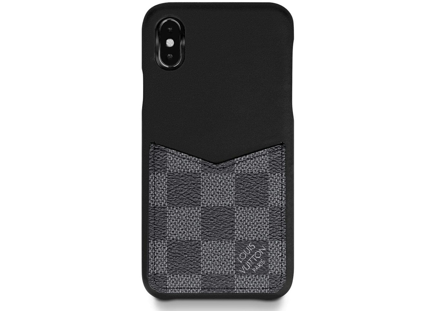 Louis Vuitton Iphone Case Damier Graphite Xs Black In Coated Canvas Calfskin