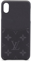 Louis iPhone Case Monogram Eclipse XS MAX Black in Canvas/Leather with Silver-tone