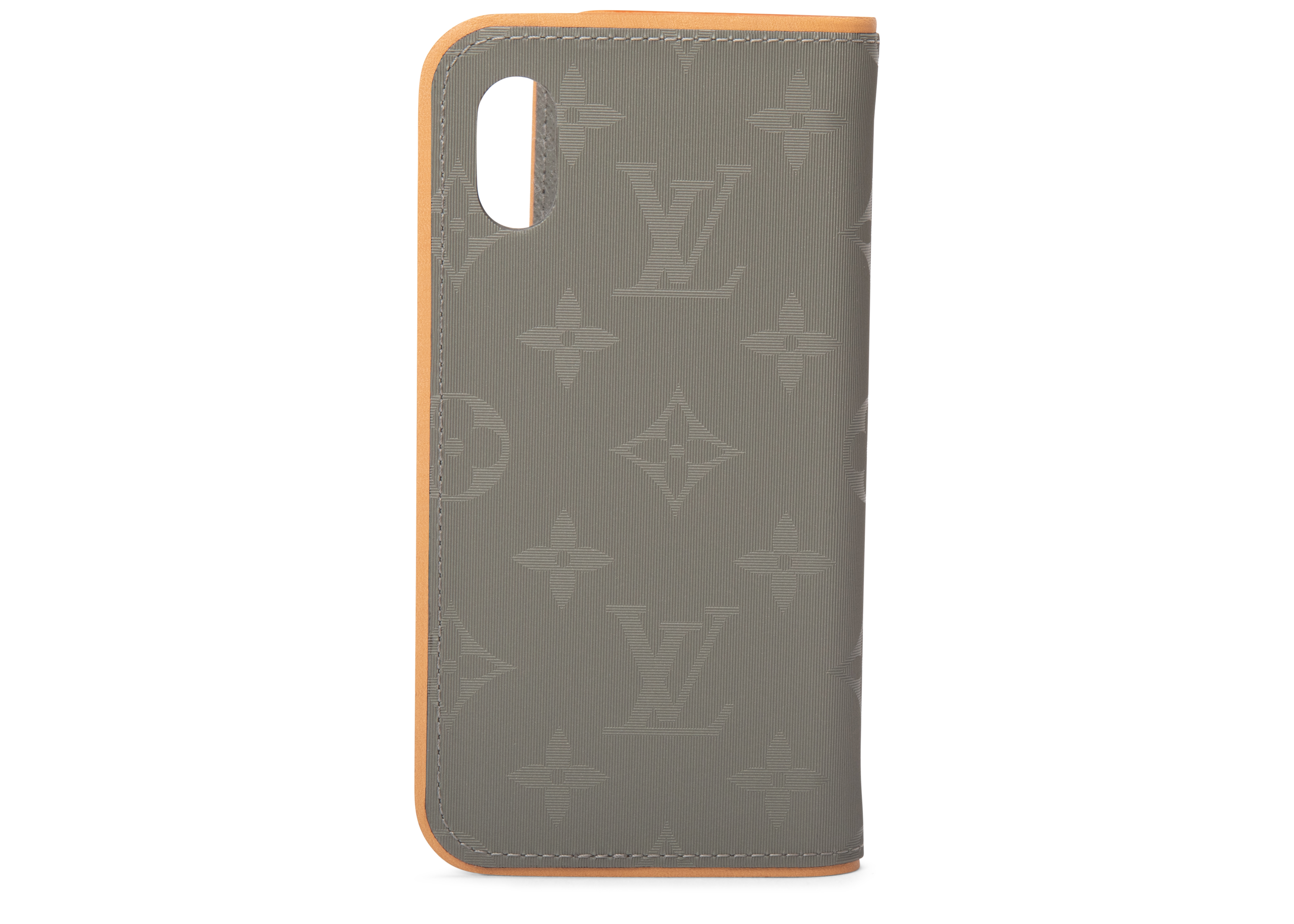 Louis Vuitton iPhone X Folio Case Monogram Grey in Titanium Canvas ...