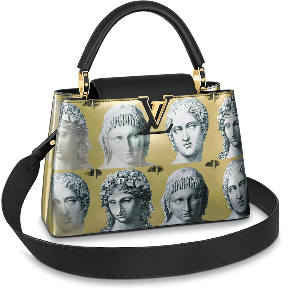 Louis Vuitton x Fornasetti Capucines MM Gold/Black in Printed Cowhide  Leather with Gold-tone - GB