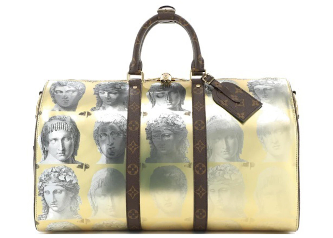 Louis Vuitton x Fornasetti Keepall Bandouliere 45 Gold in Printed ...