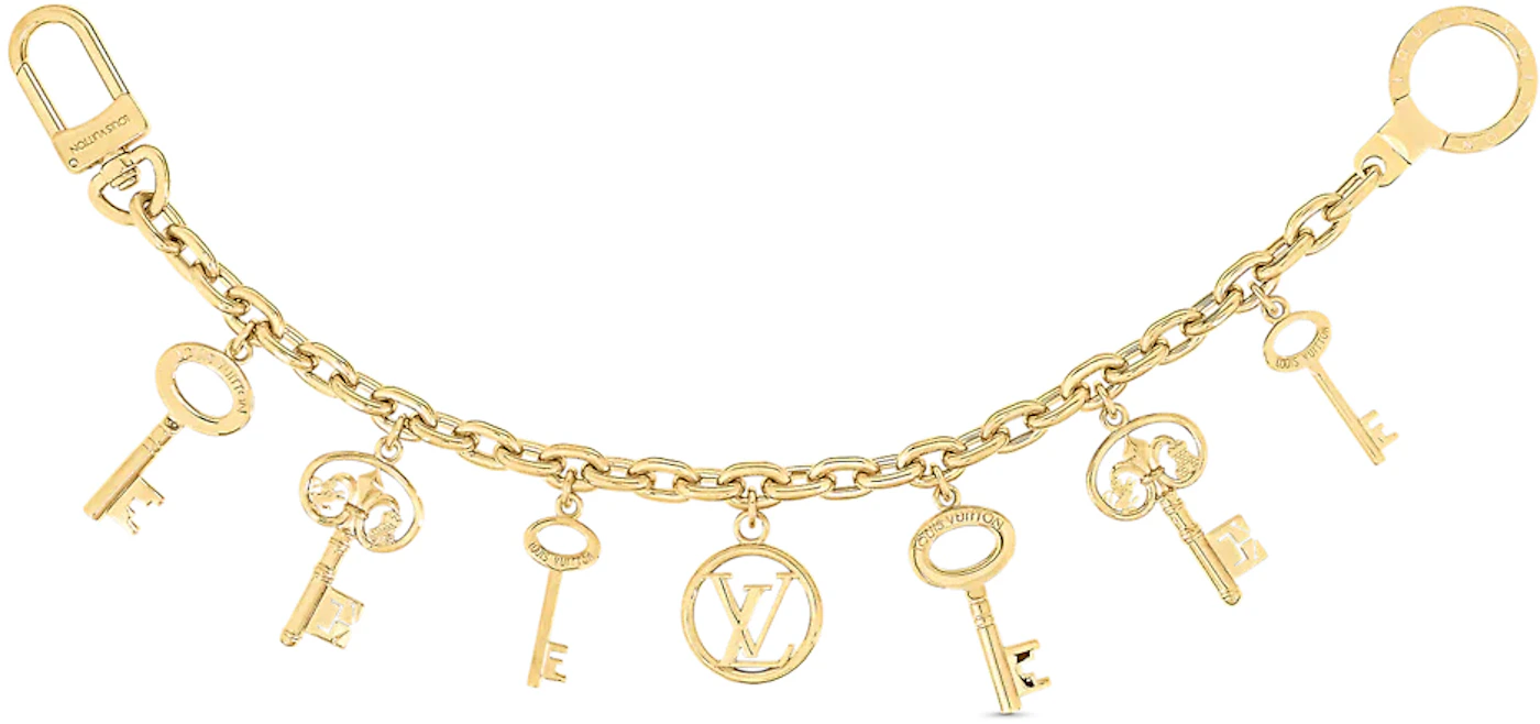 Louis Vuitton Fleur de Monogram Bag Charm in Gold Metal Golden ref
