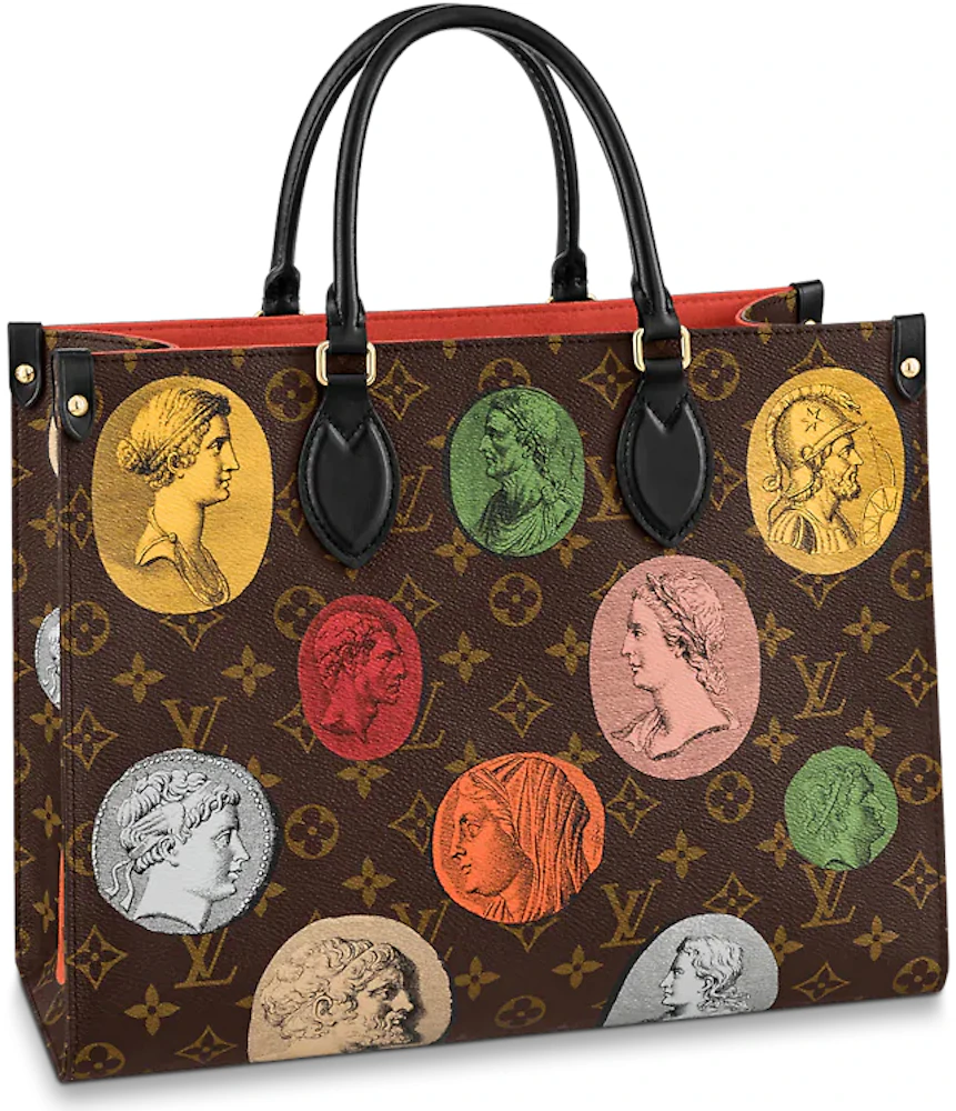 Louis Vuitton x Fornasetti Onthego MM Monogram Cameo in Coated Canvas with  Gold-tone - US
