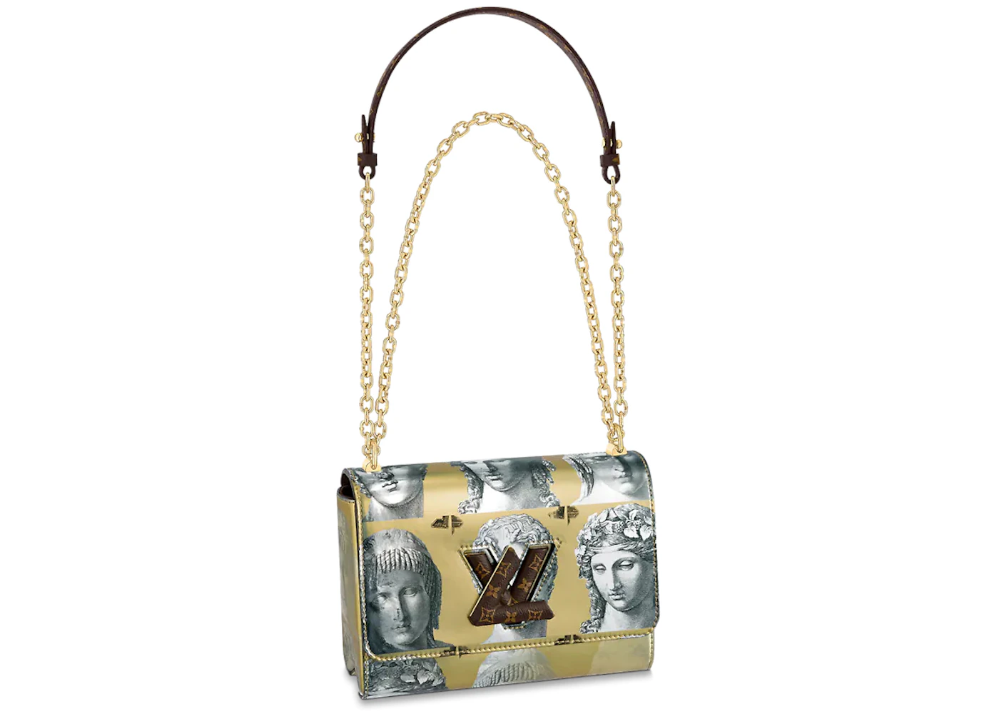 Louis Vuitton x Fornasetti Twist MM Gold in Printed Cowhide