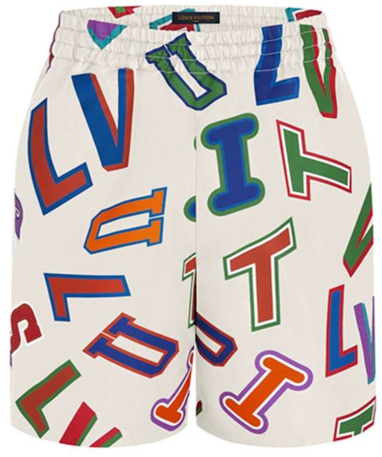 Louis Vuitton x NBA Basketball Letters Shorts Beige Uomo - FW21 - IT