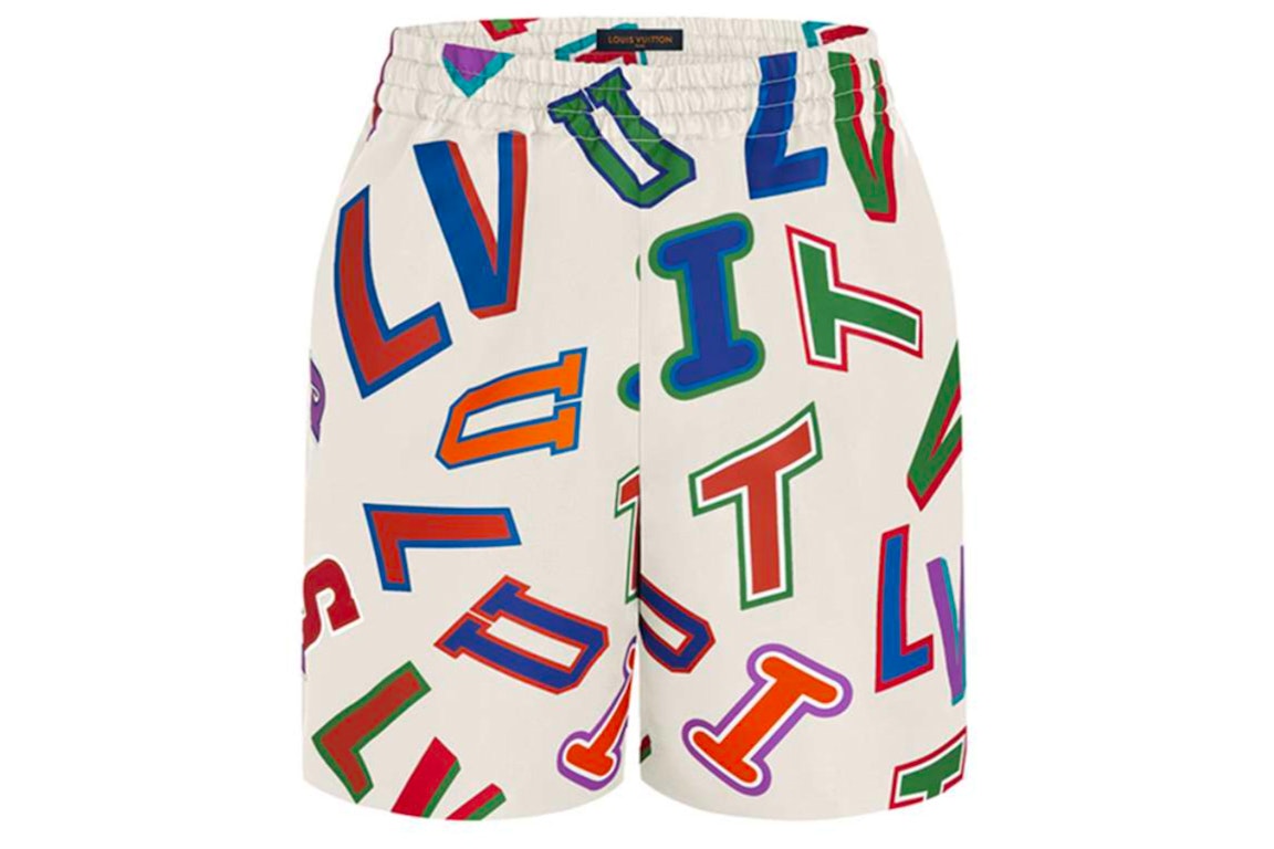 Pre-owned Louis Vuitton X Nba Basketball Letters Shorts Beige