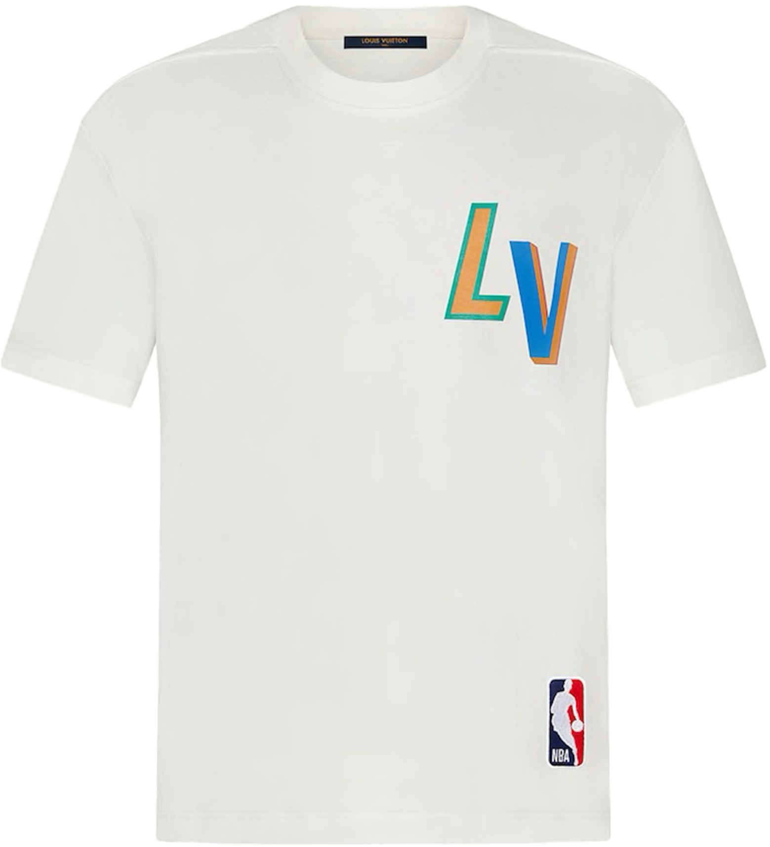 Louis Vuitton White Multicolor Flower Logo T-Shirt