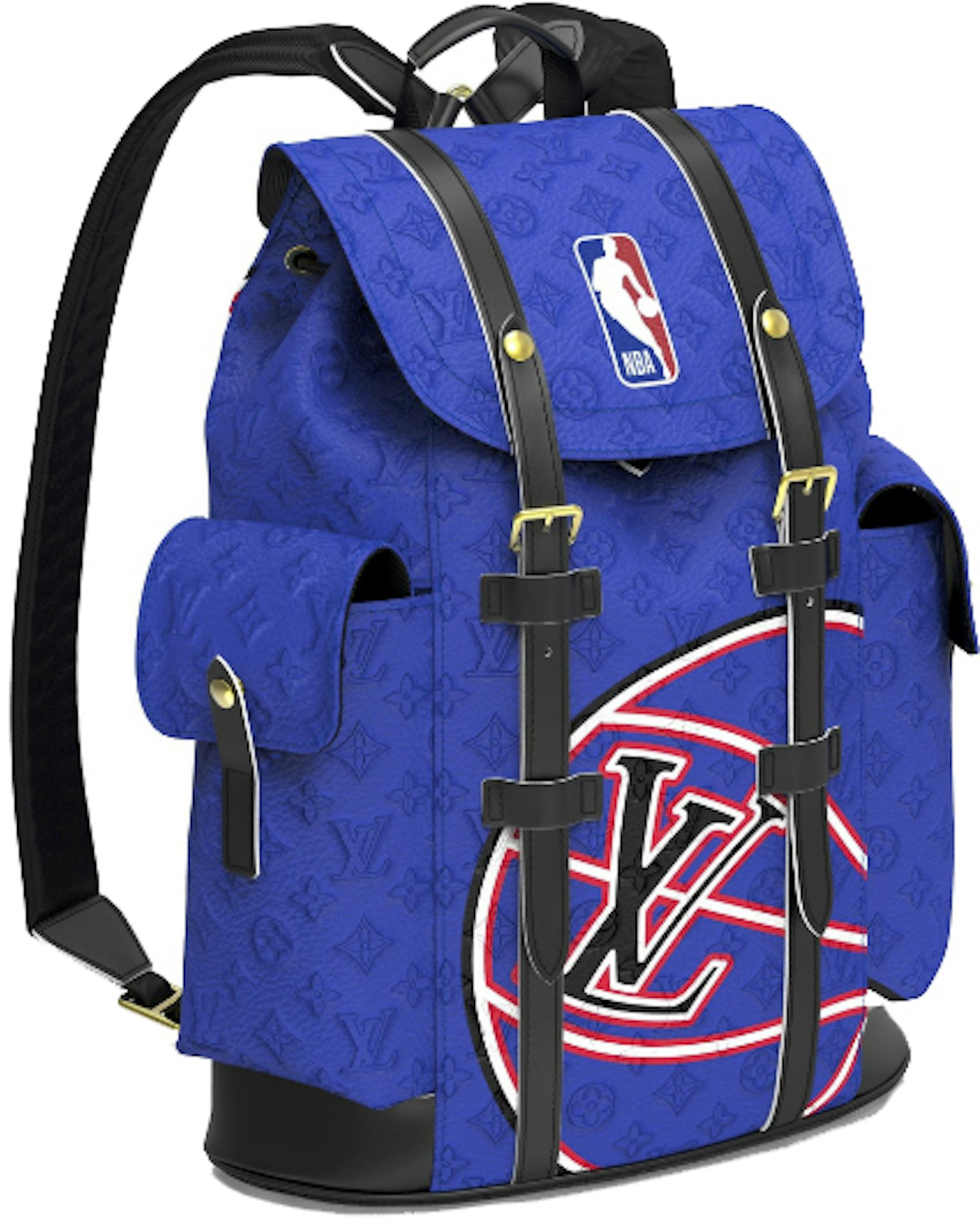 rem Toeval werkloosheid Louis Vuitton x NBA Christopher MM Backpack Blue in Coated Canvas/Leather  with Gold-tone - US
