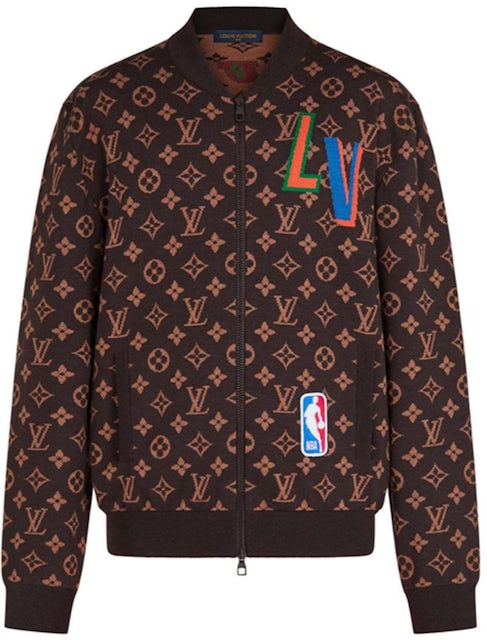 Mens Louis Vuitton x NBA Basketball Black Varsity Jacket