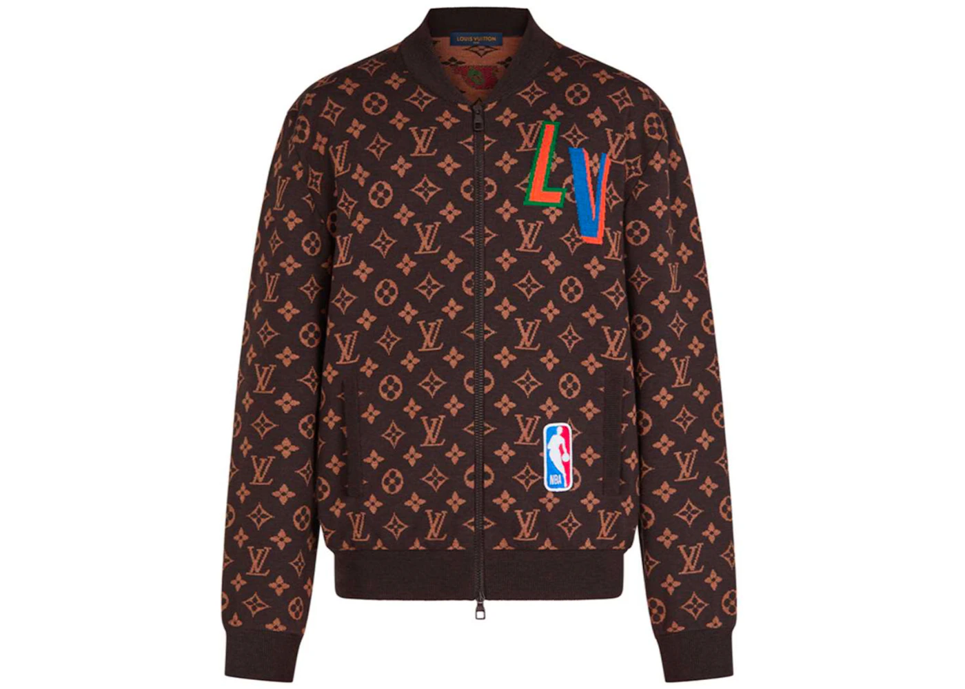 Louis Vuitton x NBA 2021 NBA Logos Moto Jacket - Black Outerwear