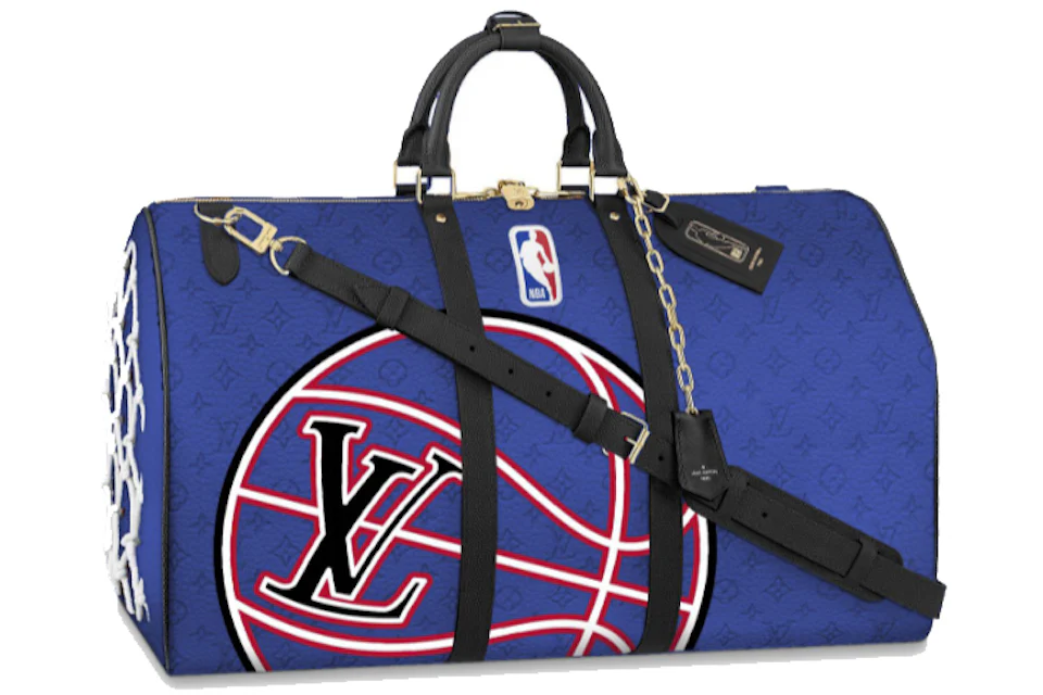 Louis Vuitton x NBA Keepall 55 Bandouliere Blue in Coated Canvas ...