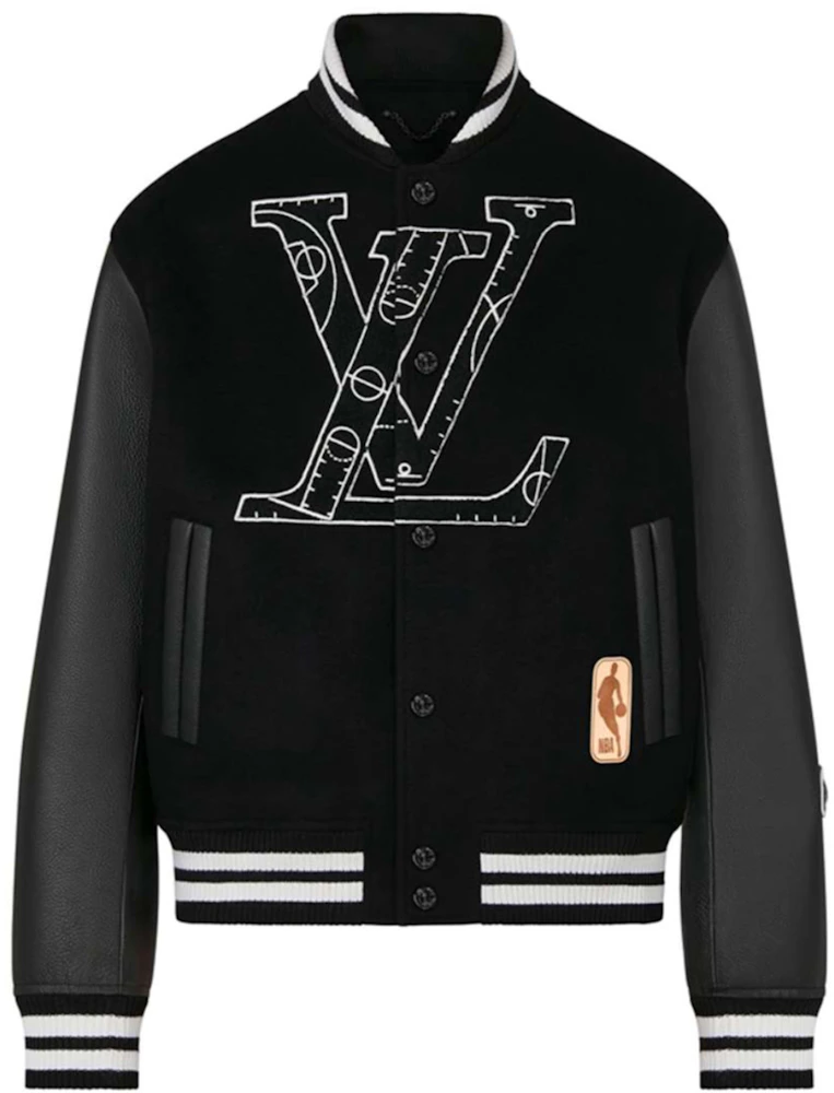 Louis Vuitton x NBA Leather Basketball Jacket Black Uomo - FW21 - IT