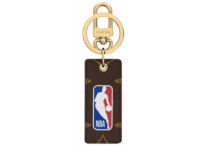 Pre-owned Louis Vuitton Men's X Nba Letters Tab Key Holder & Bag Charm Monogram In Brown