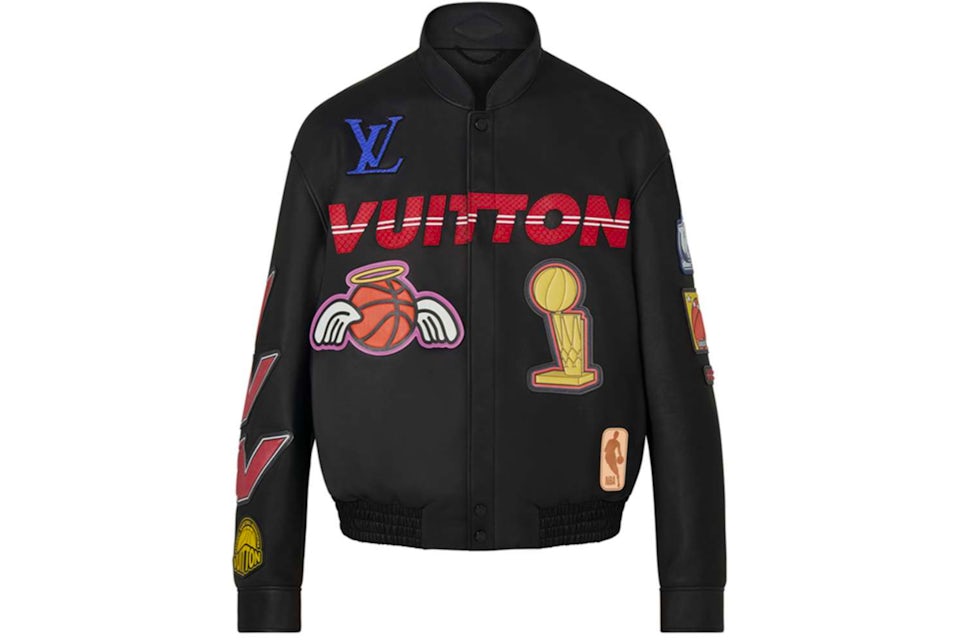 Louis Vuitton x NBA Logos Leather Hero Jacket Black Men's - FW21 - US