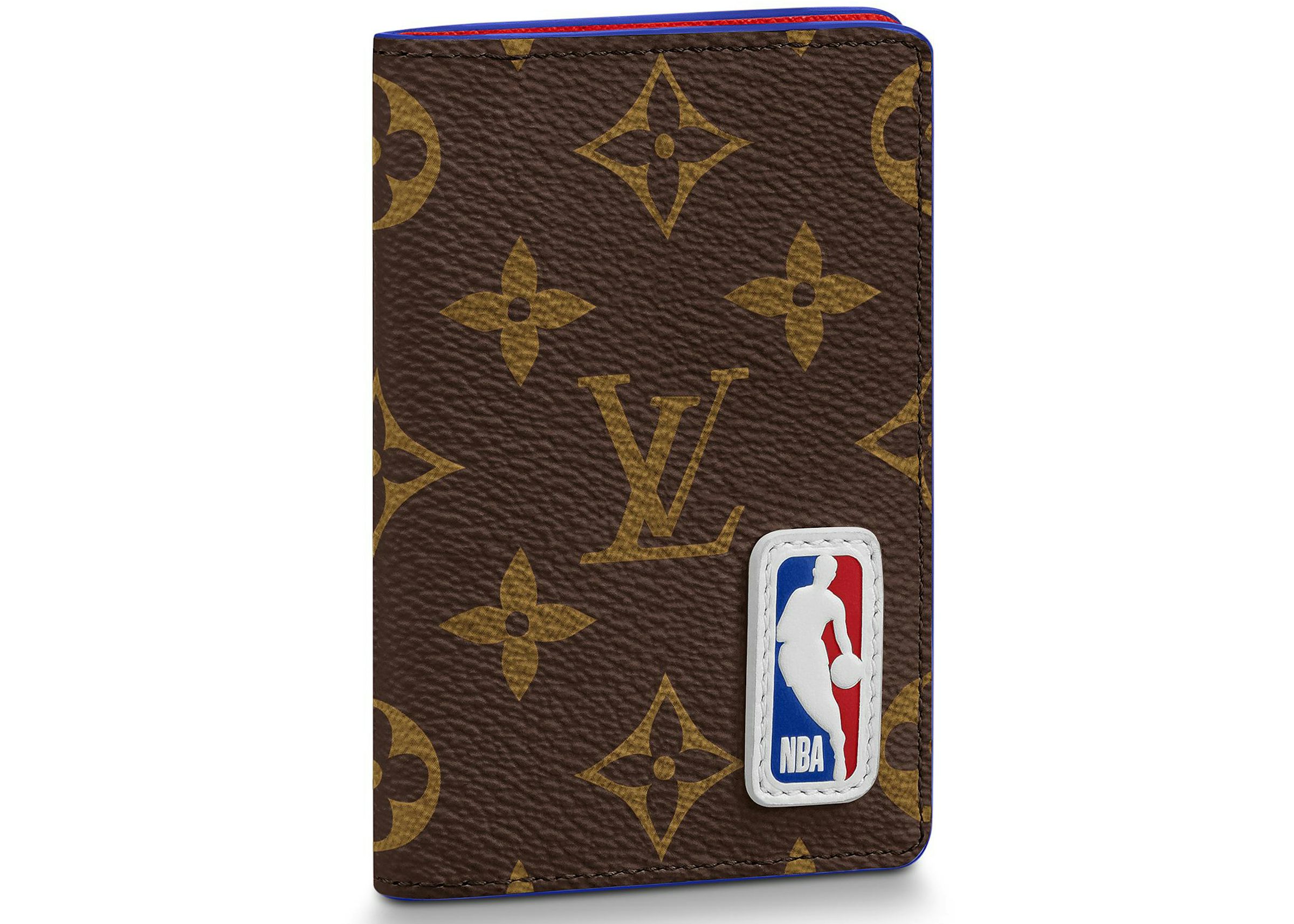 Featuring a white Monogram coated canvas leather with NBA patch