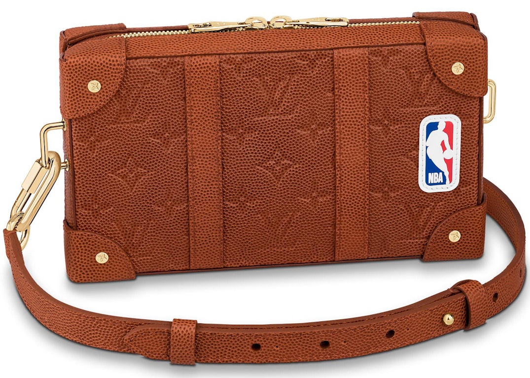 Pre-owned Louis Vuitton X Nba Soft Trunk Wallet Ball Grain Leather Brown