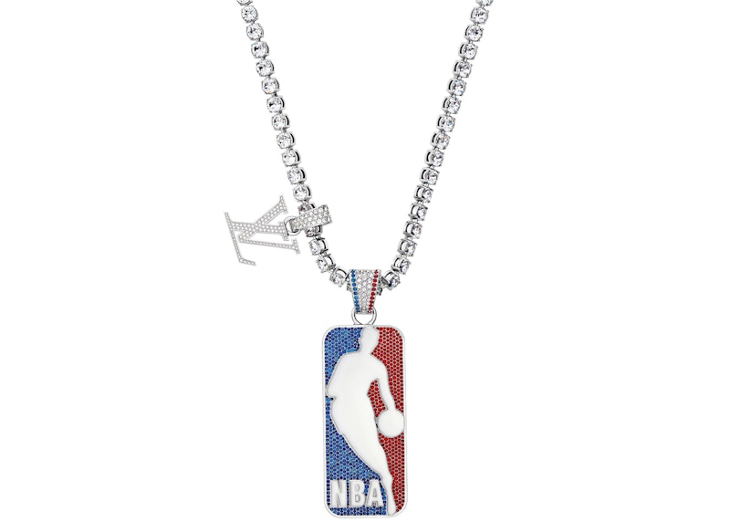 Louis Vuitton x NBA Strass Pendant Necklace Silver in Silver with