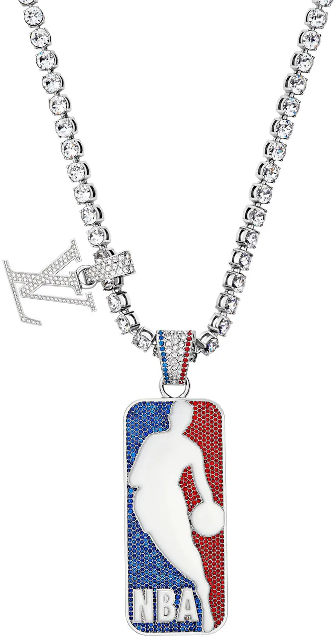 Louis Vuitton x NBA Strass Pendant Necklace Silver in Silver with