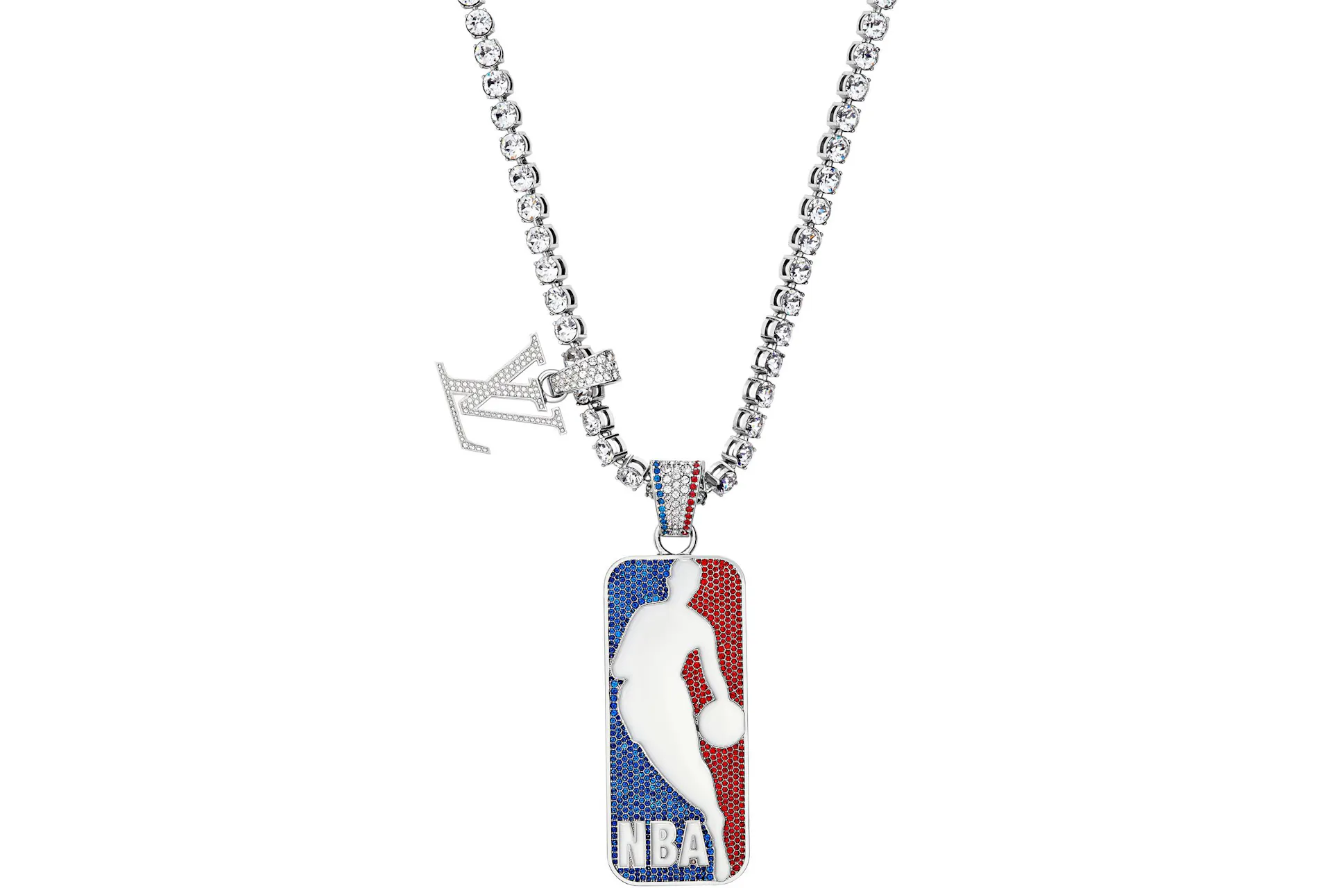 Louis Vuitton x NBA Strass Pendant Necklace Silver in Silver with