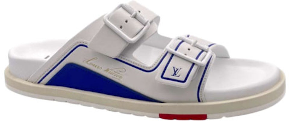 Louis Vuitton US 10 Size LV x NBA Collaboration Flat Sandals White/Blue For  Men