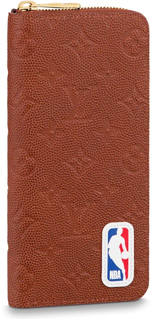 Louis Vuitton x NBA Zippy Wallet Vertical Brown in Ball Grain Leather with  Gold-tone - GB
