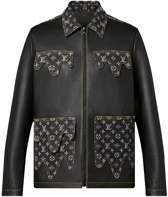Louis Vuitton x Nigo Crazy Mix Leather Denim Blouson Black Men's - FW21 ...