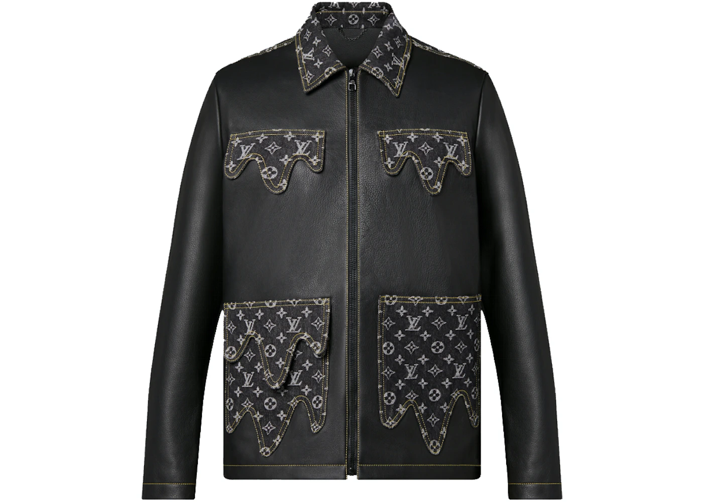 Louis Vuitton Mixed Gradient Leather Bomber Varsity Jacket
